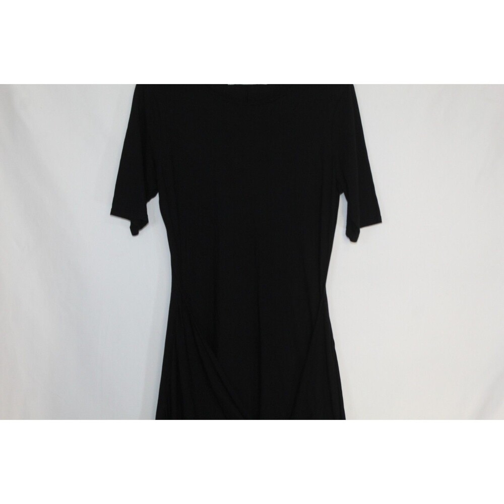Michael Stars women's t-shirt shift dress size L black short sleeve tie hip lbd - Picture 4 of 13